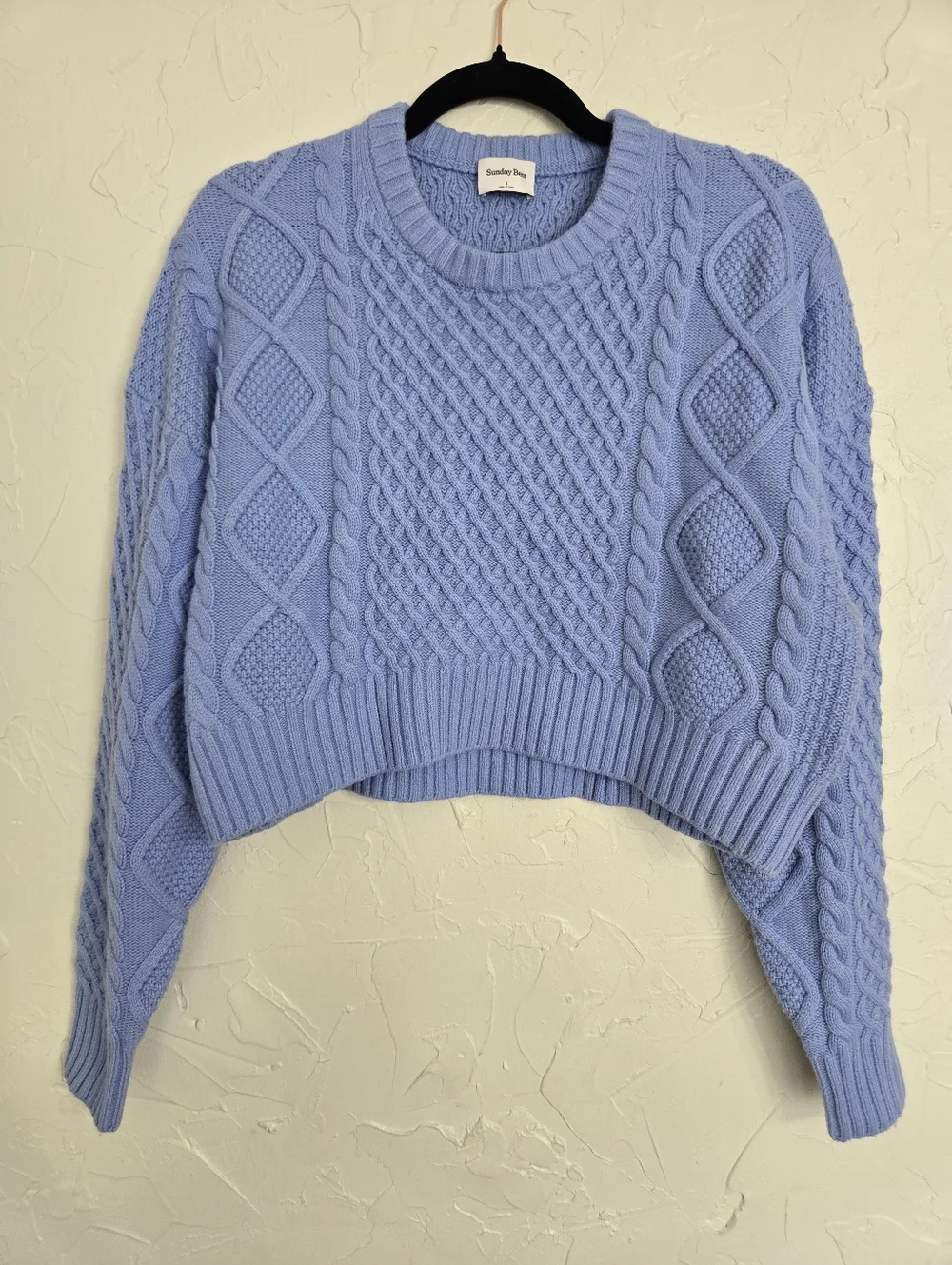 NWT Aritzia Sunday Best Wool Blend Cropped Chunky Peggy Sweater, S - Picture 3 of 12